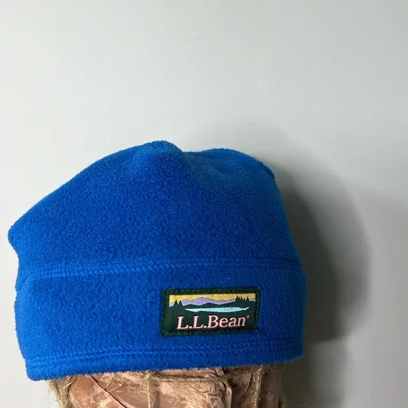 Lot of Two (2) kids L.L. bean Blue Fleece Beanies - Picture 1 of 6